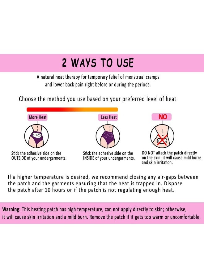 Care me Menstrual Heating Pads for Period Pain PMS Relief - Adhesive Heat Therapy Patches (3 Packs) for Menstrual Cramps | Back Pain - Image 3